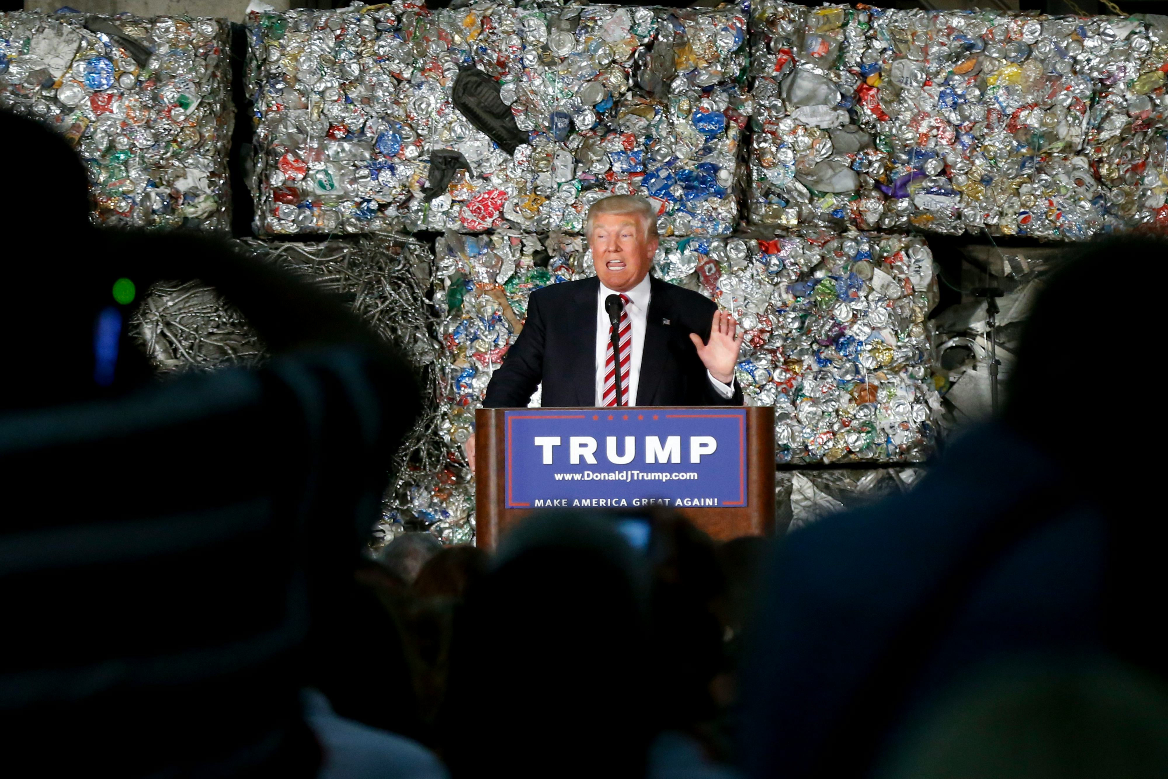 Donald Trump Delivered A Speech In Front Of A Pile Of Garbage