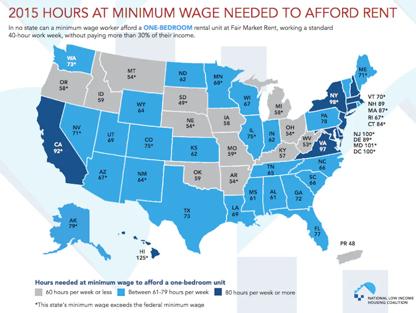 Low Rent Map 1 Map Shows How Many Hours You Need to Work Minimum Wage to Rent an ...