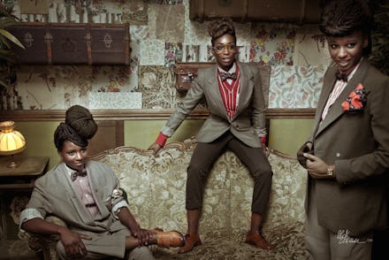 black women embracing their own sexiness and strength in sharp menswear, and shows masculinity can a...