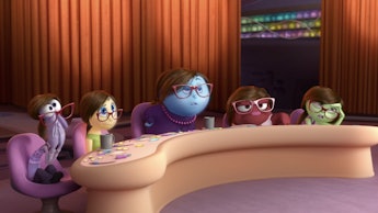 Mom's emotions from inside out sitting around the control panel
