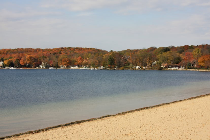 The calm Lake Geneva in Wisconsin