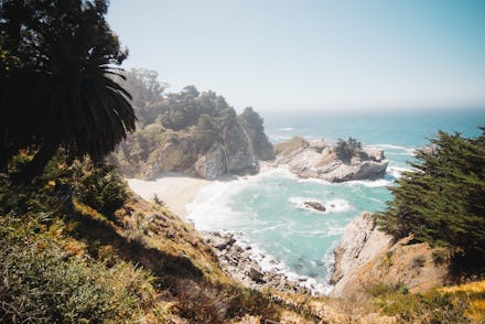 A view of the coastline of Big Sur after the landslide