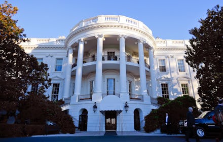 A view of the outside of The White House 