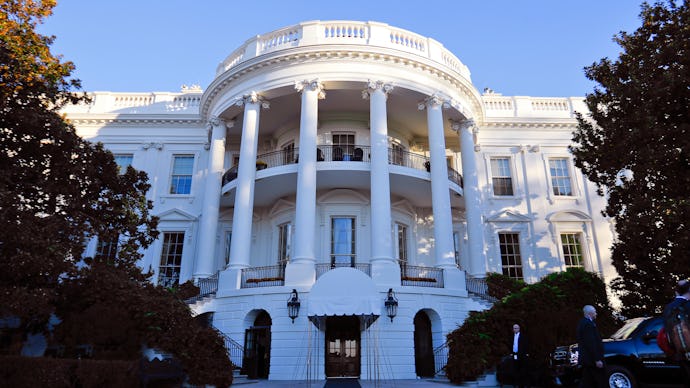 A view of the outside of The White House 