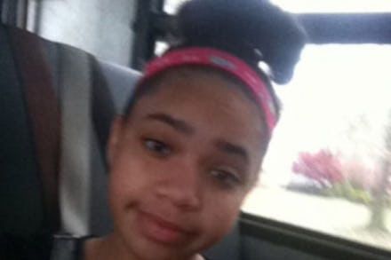 Blurry photo of Bresha Meadows, the teen who was charged with murder for killing her father 