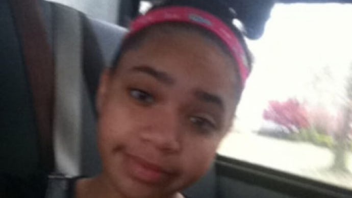 Blurry photo of Bresha Meadows, the teen who was charged with murder for killing her father 
