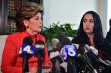 Two spokeswoman from the military women during an interview