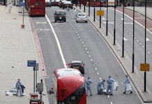 Forensics investigating at the place of the London attack
