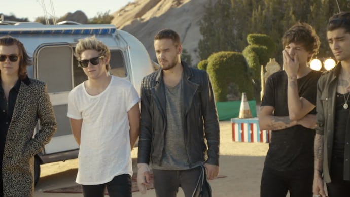 One Direction members during "Steal My Girl" music video