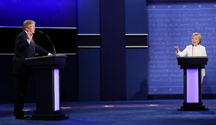 Hillary Clinton in a debate with Donald trump
