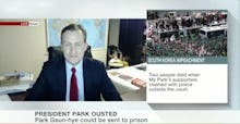 BBC interviewer who was talking about Park Geun-hye when his kids interrupted him