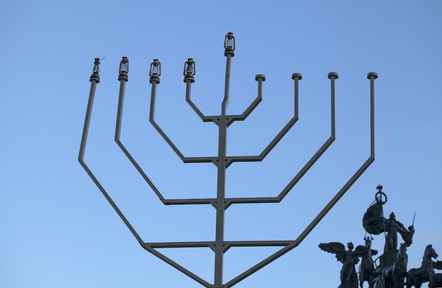 Someone twisted this Jewish family's menorah into the shape of a swastika