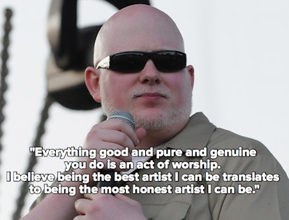 The muslim rapper Brother Ali with a quote from him.