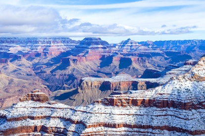 A view of the grand canyon in the winter months