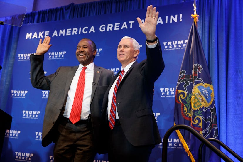  The former Secretary of Housing and Urban Development, Ben Carson with Mike Pence