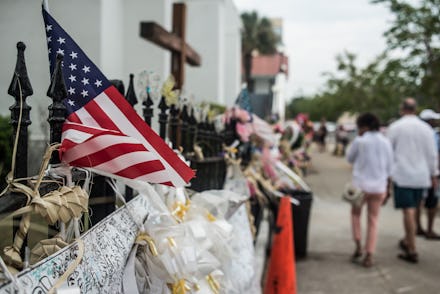 A memorial site on the one-year Anniversary of Charleston Church massacre