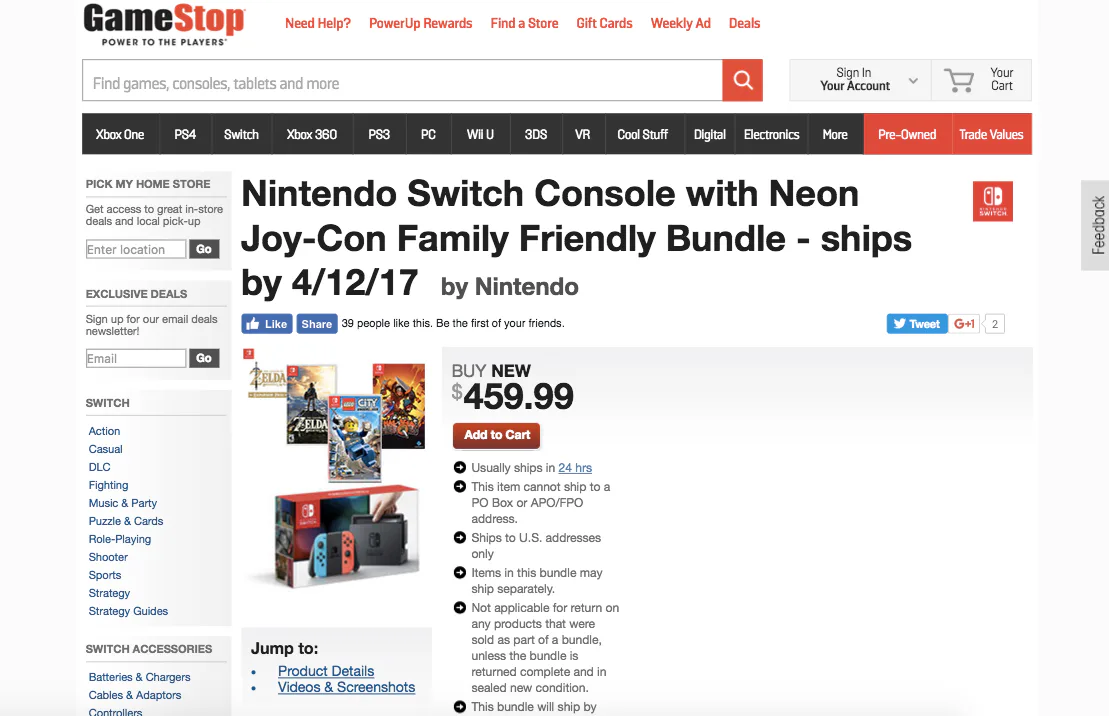 Nintendo Switch Stock: GameStop restocks with new pre-orders — but it's ...