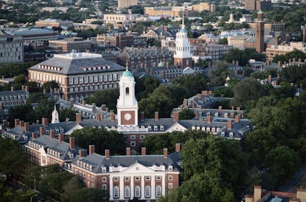 An aerial view of the Ivy League Harvard Campus