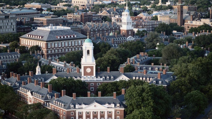 An aerial view of the Ivy League Harvard Campus