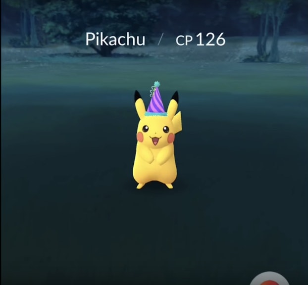 Festive Pikachu Pokémon Go Birthday Hat Only Appears In
