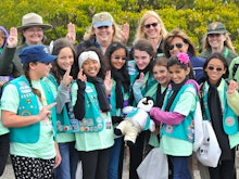 Girl Scouts posing for a photo