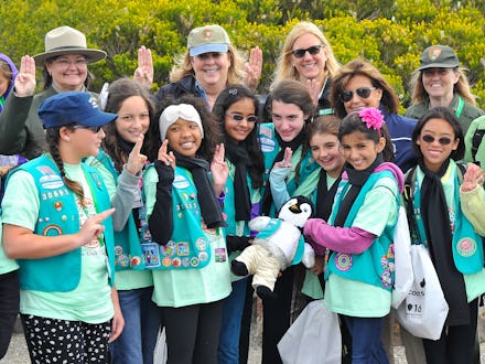 Girl Scouts posing for a photo