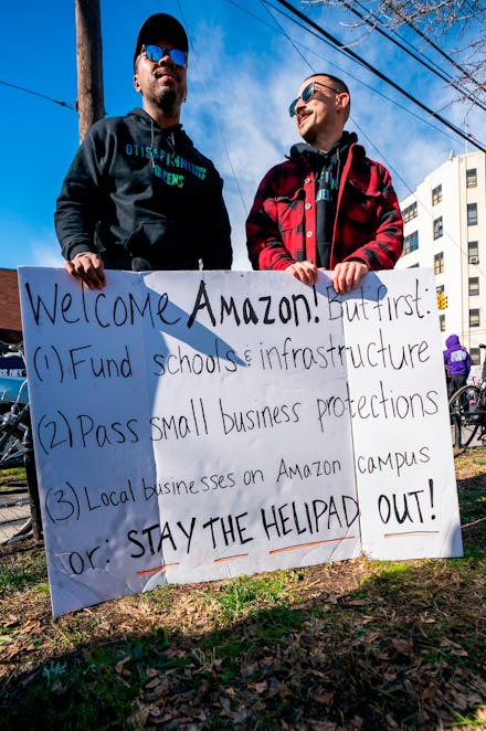 Local NYC organizers protesting new amazon deal