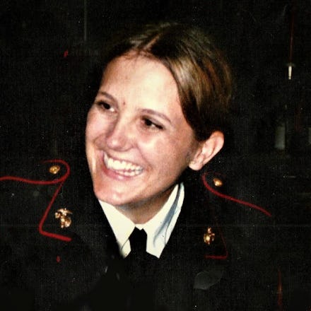 A close-up portrait of a young Peggy Price