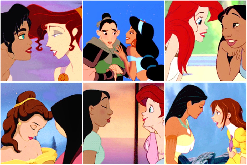 Belle Disney Princess Lesbian Porn - These Adorable GIFs Show Disney Princesses Falling in Love With Each Other