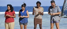 Survivor 2017 contestants standing on the beach during episode 5