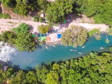 View of the Barton Springs Pool from the sky
