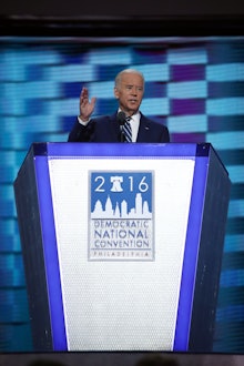Joe Biden speaking at the 2015 Democratic National Convention