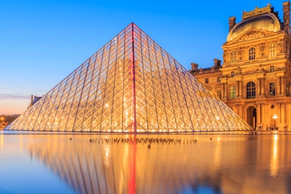 The glass pyramid at the Louvre in Paris