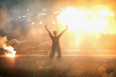 A scene from the Ferguson unrest protests