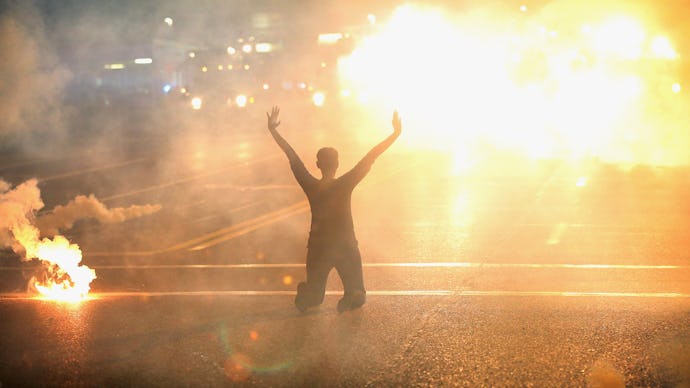 A scene from the Ferguson unrest protests