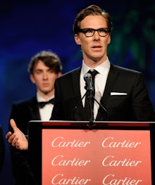 Benedict Cumberbatch during his award speech