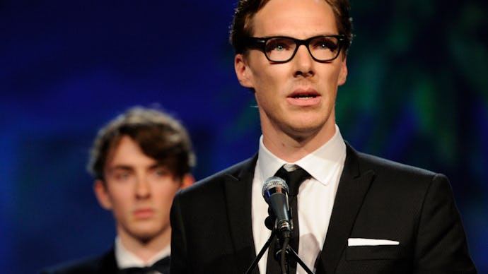 Benedict Cumberbatch during his award speech