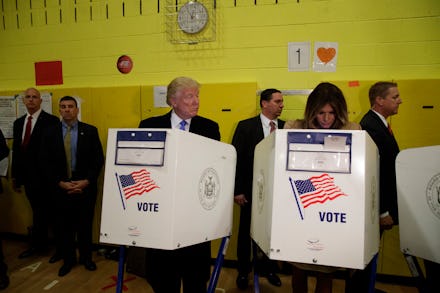 Donald and Ivanka trump at a voting booth