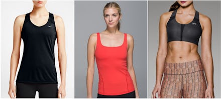 Models with big boobs wearing various athletic wear clothing