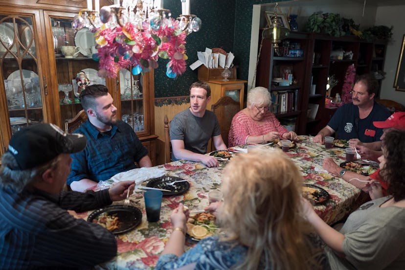 Zuckerberg and his wife enjoying a meal at Moore’s house