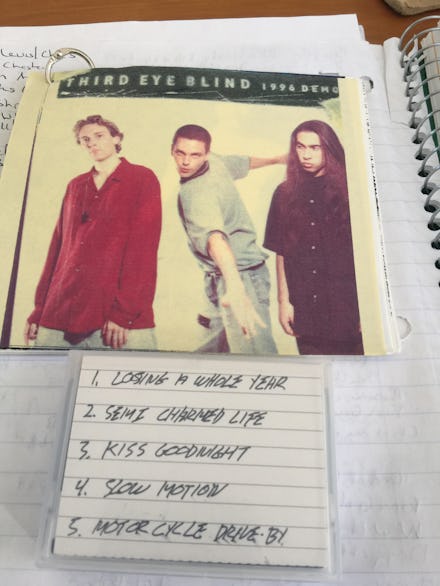 A cover of Third Eye Blind's CD album and a list of their songs underneath it