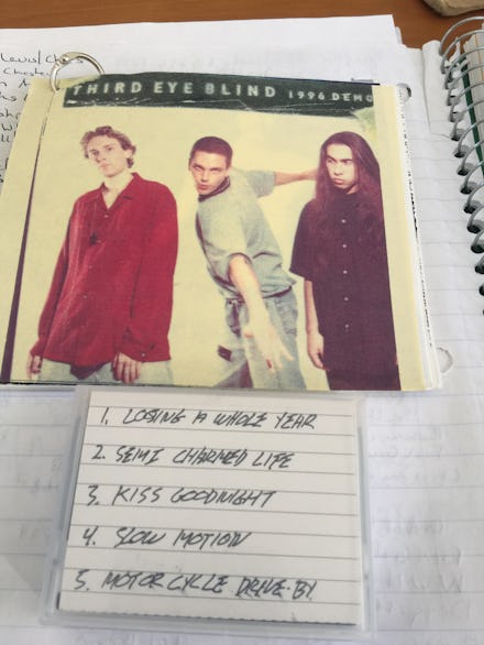A cover of Third Eye Blind's CD album and a list of their songs underneath it