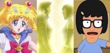 Sailor Moon, Korra and Asami, and Tina in side by side photos