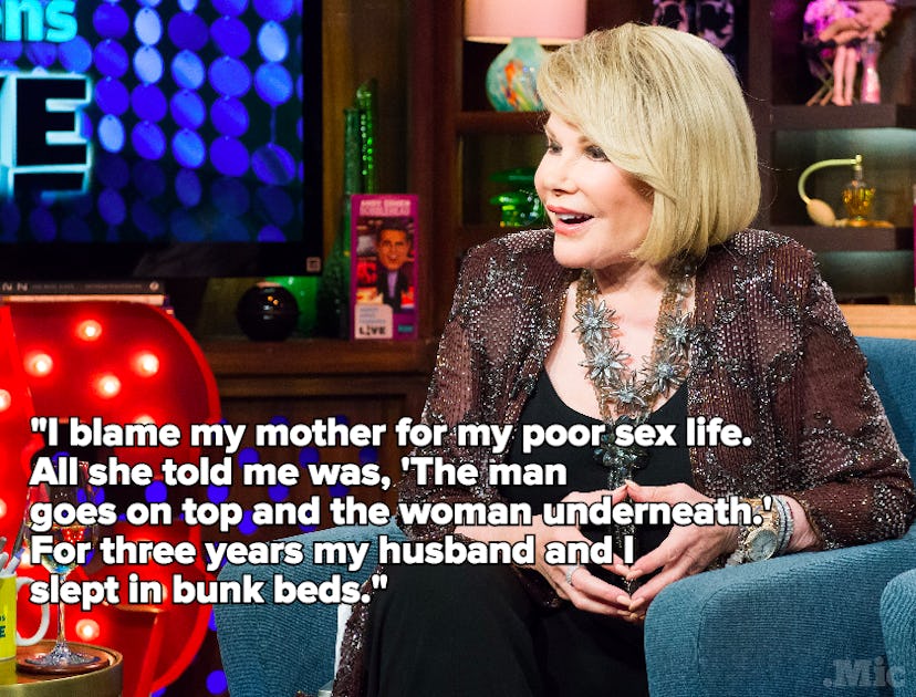 Joan Rivers blames her mother on her poor sex life