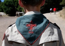 The back of a boy scout's uniform