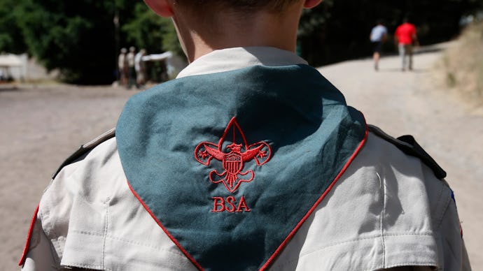 The back of a boy scout's uniform
