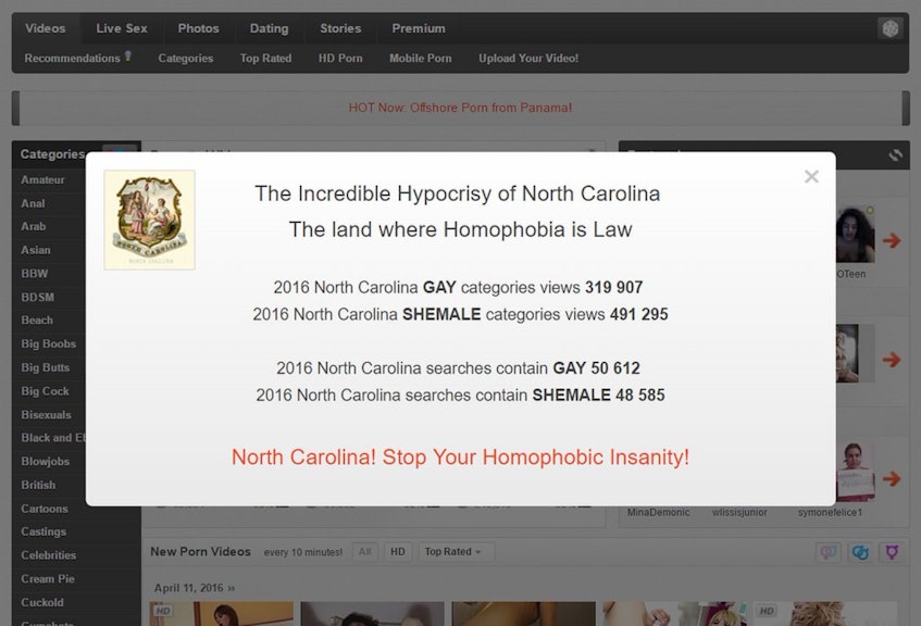 Religion Bbw Porn - Internet Porn Giant xHamster Blocks North Carolina Users ...