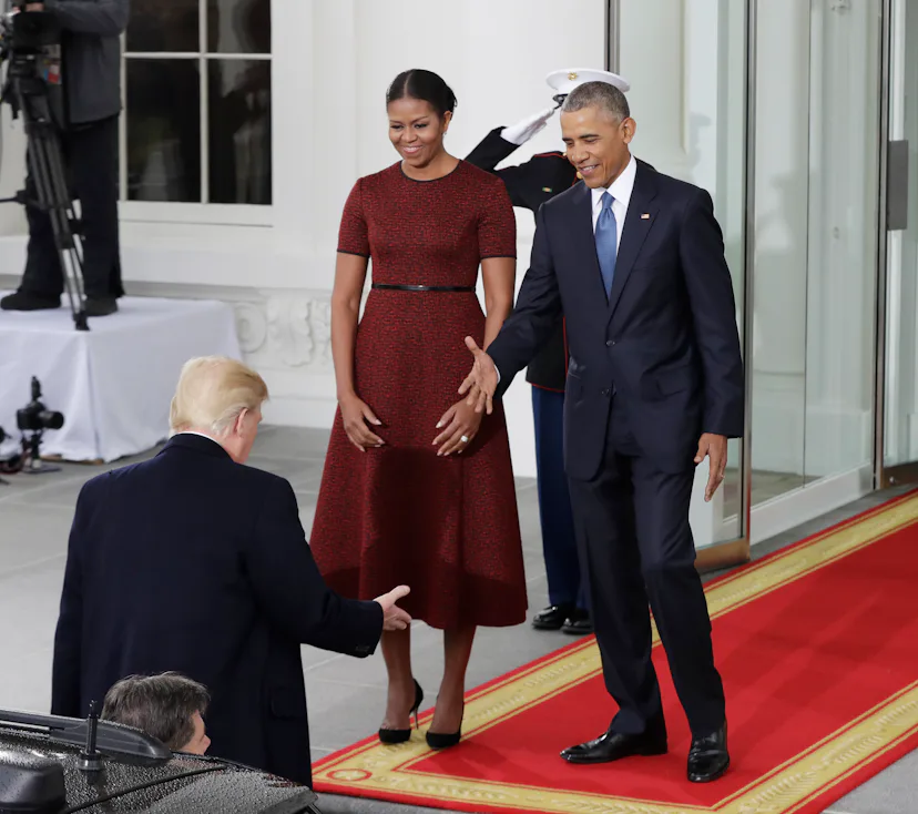 Michelle Obama's Inauguration Day Outfit: Outgoing FLOTUS stuns (as usual) in red Michelle Obama's Inauguration Day Outfit: Outgoing FLOTUS stuns (as usual) in red