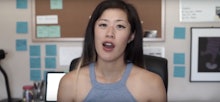 Teresa Lee explaining consent in her YouTube video filmed in her room