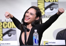 Gal Gadot at a panel at Comic-Con in San Diego